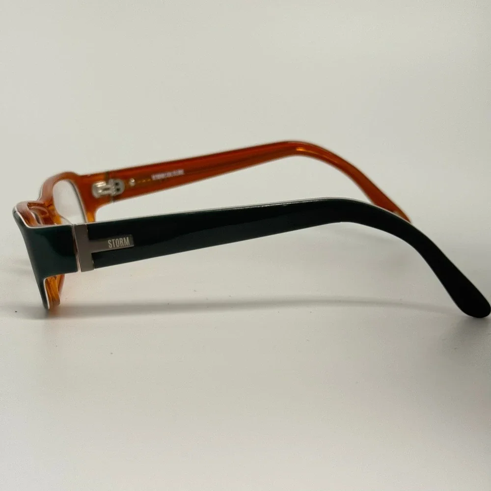 Storm Couture 9OSTC010-1 Green Amber Rectangular Eyeglasses 52-18-135
